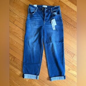 NWT - J21 Eleven By Risen Mid Rise Dark Wash Cuffed Boyfriend Jeans